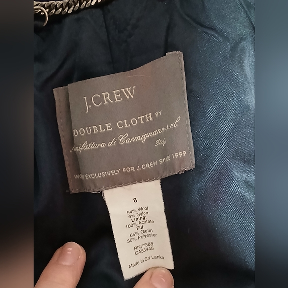 J.CREW Double Cloth Italian Lady Day Wool Blend Deep Purple Pea Coat Size 8 - Picture 12 of 16